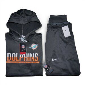 Nike Miami Dolphins 2 Piece Sweatsuit Men's Size XL Hoodie Joggers Warm Ups NWT